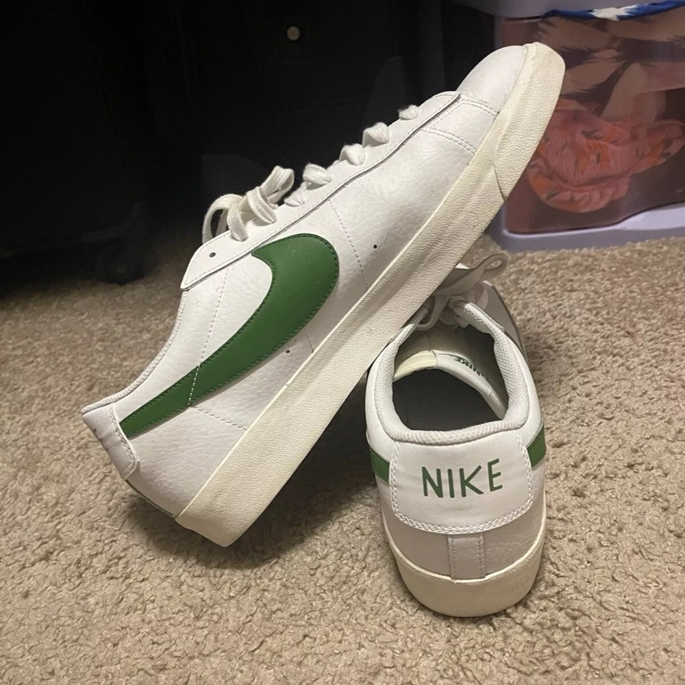BUNDLE DEAL‼️ Nike Blazer Leather Low, Men Size US 14D, White/Blue & White/Green